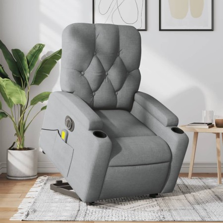 Sillón de masaje eléctrico reclinable elevable tela gris claro de , Sillones - Ref: Foro24-3204746, Precio: 359,83 €, Descuen...