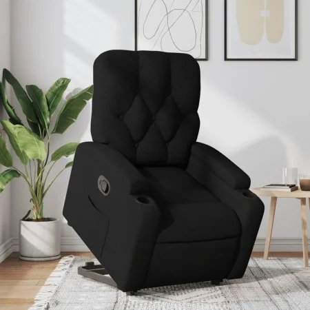Sillón reclinable elevable tela negro de , Sillones - Ref: Foro24-3204712, Precio: 275,28 €, Descuento: %
