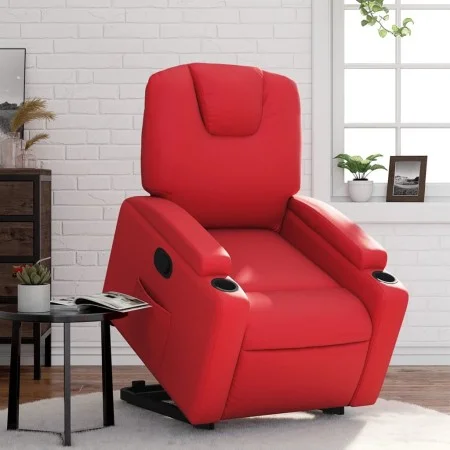 Verstellbarer Aufstehsessel aus Kunstleder in Rot. von , Sessel - Ref: Foro24-3204435, Preis: 323,32 €, Rabatt: %