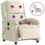 Sillón de masaje reclinable eléctrico cuero sintético crema de , Sillones - Ref: Foro24-3204220, Precio: 264,20 €, Descuento: %
