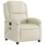 Sillón de masaje reclinable eléctrico cuero sintético crema de , Sillones - Ref: Foro24-3204220, Precio: 264,20 €, Descuento: %