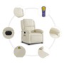 Sillón de masaje reclinable eléctrico cuero sintético crema de , Sillones - Ref: Foro24-3204220, Precio: 261,19 €, Descuento: %