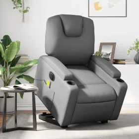 Sillón de masaje elevable eléctrico cuero sintético gris de , Sillones - Ref: Foro24-3204454, Precio: 370,87 €, Descuento: %
