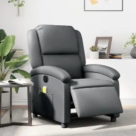 Sillón de masaje reclinable eléctrico cuero sintético gris by , Armchairs - Ref: Foro24-3204222, Price: 255,81 €, Discount: %