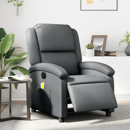 Sillón de masaje reclinable eléctrico cuero sintético gris de , Sillones - Ref: Foro24-3204222, Precio: 255,81 €, Descuento: %