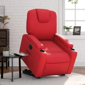 Sillón elevable eléctrico cuero artificial rojo de , Sillones - Ref: Foro24-3204449, Precio: 373,14 €, Descuento: %