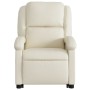 Sillón reclinable elevable eléctrico de cuero sintético crema de , Sillones - Ref: Foro24-3204241, Precio: 309,63 €, Descuent...