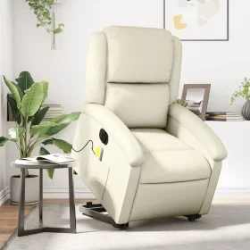Sillón de masaje elevable eléctrico cuero sintético crema de , Sillones - Ref: Foro24-3204248, Precio: 347,95 €, Descuento: %