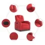Sillón reclinable eléctrico de cuero sintético rojo de , Sillones - Ref: Foro24-3204421, Precio: 290,86 €, Descuento: %
