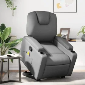 Sillón reclinable de masaje de pie cuero artificial gris de , Sillones - Ref: Foro24-3204440, Precio: 318,50 €, Descuento: %