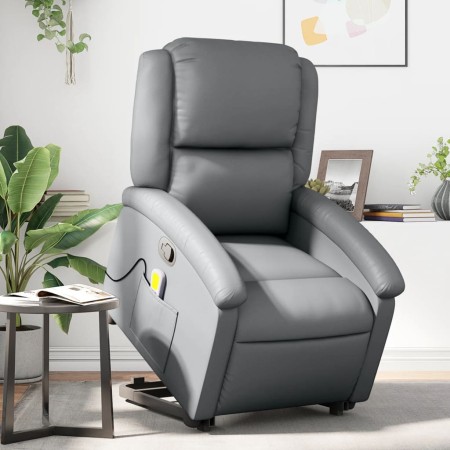 Sillón reclinable de masaje de pie cuero artificial gris de , Sillones - Ref: Foro24-3204236, Precio: 274,86 €, Descuento: %