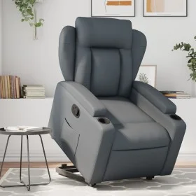 Sillón reclinable elevable cuero artificial gris de , Sillones - Ref: Foro24-3204547, Precio: 284,34 €, Descuento: %