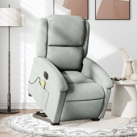 Sillón de masaje reclinable elevable terciopelo gris claro de , Sillones - Ref: Foro24-3204333, Precio: 329,82 €, Descuento: %