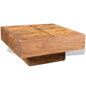 Mesa de centro cuadrada madera maciza de mango marrón en Mesas de centro | Comprar online en Foru.es