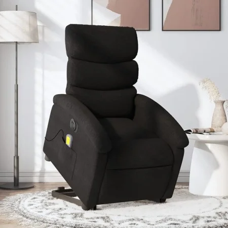 Sillón de masaje eléctrico reclinable elevable tela negro de , Sillones - Ref: Foro24-3204016, Precio: 337,49 €, Descuento: %