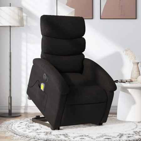 Sillón de masaje eléctrico reclinable elevable tela negro de , Sillones - Ref: Foro24-3204016, Precio: 316,62 €, Descuento: %