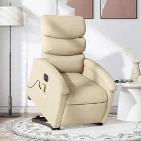 Sillón de masaje eléctrico reclinable elevable tela crema de , Sillones - Ref: Foro24-3204023, Precio: 377,80 €, Descuento: %