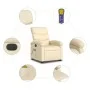 Sillón de masaje eléctrico reclinable elevable tela crema de , Sillones - Ref: Foro24-3204023, Precio: 377,80 €, Descuento: %