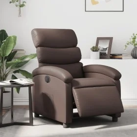 Sillón reclinable eléctrico de cuero sintético marrón de , Sillones - Ref: Foro24-3204028, Precio: 260,33 €, Descuento: %