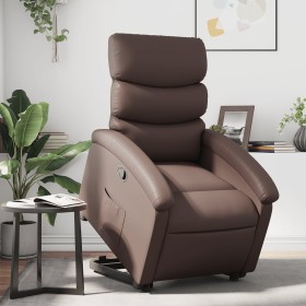 Sillón reclinable elevable cuero sintético marrón de , Sillones - Ref: Foro24-3204042, Precio: 293,73 €, Descuento: %