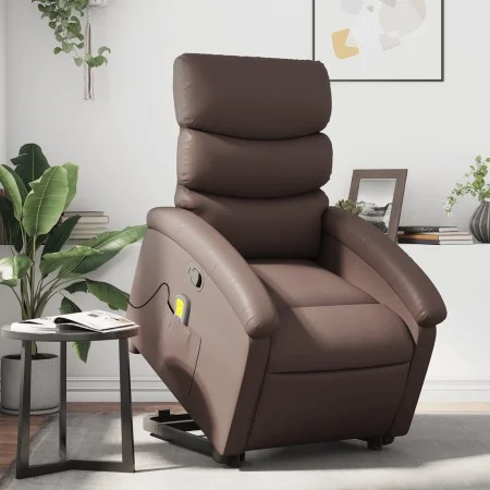 Brauner Kunstleder-Fußmassage-Sessel mit Liegefunktion von , Sessel - Ref: Foro24-3204049, Preis: 286,42 €, Rabatt: %