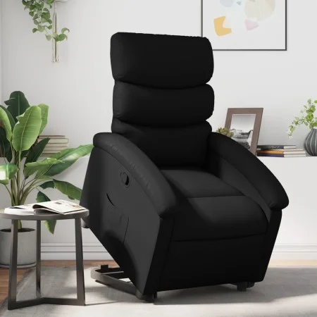 Sillón reclinable elevable cuero artificial negro de , Sillones - Ref: Foro24-3204040, Precio: 277,28 €, Descuento: %