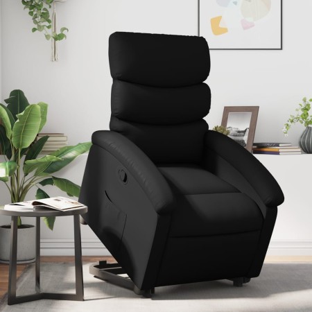 Sillón reclinable elevable cuero artificial negro de , Sillones - Ref: Foro24-3204040, Precio: 271,84 €, Descuento: %