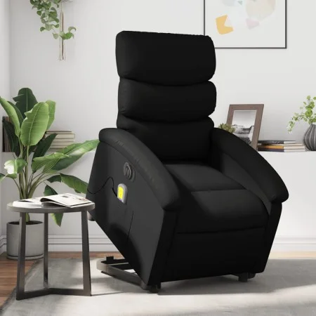 Sillón de masaje elevable eléctrico cuero sintético negro de , Sillones - Ref: Foro24-3204061, Precio: 336,50 €, Descuento: %