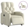 Sillón reclinable eléctrico de cuero sintético crema de , Sillones - Ref: Foro24-3204759, Precio: 254,69 €, Descuento: %