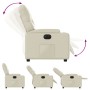 Sillón reclinable eléctrico de cuero sintético crema de , Sillones - Ref: Foro24-3204759, Precio: 254,69 €, Descuento: %