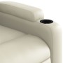 Sillón reclinable eléctrico de cuero sintético crema de , Sillones - Ref: Foro24-3204759, Precio: 254,69 €, Descuento: %