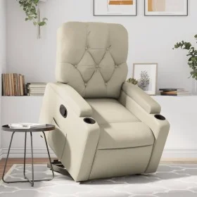 Verstellbarer Aufstehsessel aus Kunstleder in Cremefarbe. von , Sessel - Ref: Foro24-3204773, Preis: 283,87 €, Rabatt: %
