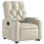 Sillón reclinable elevable cuero artificial color crema de , Sillones - Ref: Foro24-3204773, Precio: 278,60 €, Descuento: %