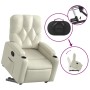 Sillón reclinable elevable cuero artificial color crema de , Sillones - Ref: Foro24-3204773, Precio: 278,60 €, Descuento: %