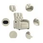 Sillón reclinable elevable cuero artificial color crema by , Armchairs - Ref: Foro24-3204773, Price: 283,87 €, Discount: %
