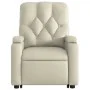 Sillón reclinable elevable cuero artificial color crema by , Armchairs - Ref: Foro24-3204773, Price: 283,87 €, Discount: %