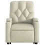 Sillón reclinable elevable cuero artificial color crema de , Sillones - Ref: Foro24-3204773, Precio: 278,60 €, Descuento: %