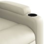 Sillón reclinable elevable cuero artificial color crema de , Sillones - Ref: Foro24-3204773, Precio: 278,60 €, Descuento: %