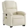 Sillón reclinable de masaje de pie cuero artificial color crema de , Sillones - Ref: Foro24-3204234, Precio: 297,27 €, Descue...