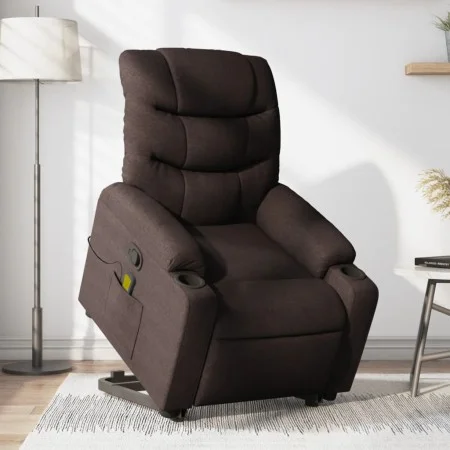 Silla de masaje reclinable de pie de tela marrón oscuro de , Sillones - Ref: Foro24-3206659, Precio: 352,76 €, Descuento: %