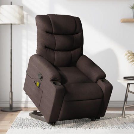 Silla de masaje reclinable de pie de tela marrón oscuro de , Sillones - Ref: Foro24-3206659, Precio: 327,04 €, Descuento: %