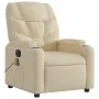 Sillón reclinable de masaje eléctrico tela color crema de , Sillones - Ref: Foro24-3204593, Precio: 284,41 €, Descuento: %