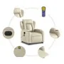 Elektrischer Aufsteh-Massagesessel aus Kunstleder in Cremefarbe. von , Sessel - Ref: Foro24-3204566, Preis: 393,84 €, Rabatt: %