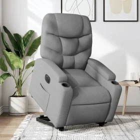 Sillón eléctrico reclinable elevable de tela gris claro de , Sillones - Ref: Foro24-3204620, Precio: 332,12 €, Descuento: %