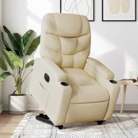 Sillón eléctrico reclinable elevable de tela color crema by , Armchairs - Ref: Foro24-3204629, Price: 333,86 €, Discount: %