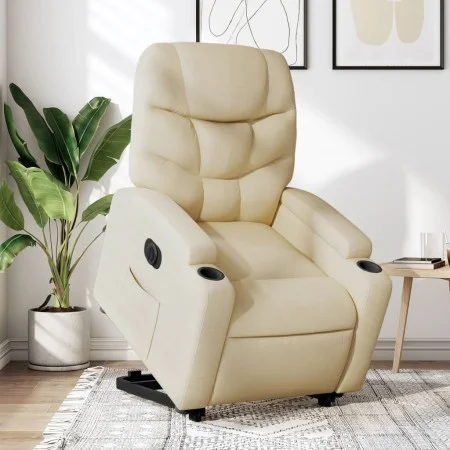 Sillón eléctrico reclinable elevable de tela color crema by , Armchairs - Ref: Foro24-3204629, Price: 333,86 €, Discount: %
