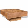 Mesa de centro cuadrada madera maciza de mango marrón en Mesas de centro | Comprar online en Foru.es