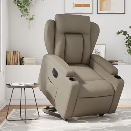 Sillón elevable eléctrico cuero artificial capuchino de , Sillones - Ref: Foro24-3204564, Precio: 364,54 €, Descuento: %