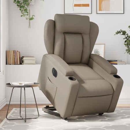 Sillón elevable eléctrico cuero artificial capuchino de , Sillones - Ref: Foro24-3204564, Precio: 341,21 €, Descuento: %