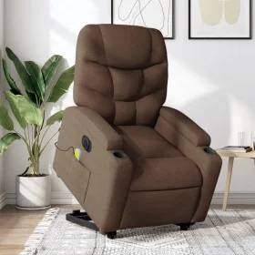 Sillón de masaje eléctrico reclinable elevable tela marrón de , Sillones - Ref: Foro24-3204636, Precio: 348,14 €, Descuento: %